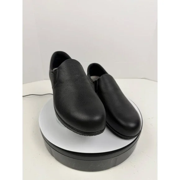 SAS Water Resistant Black Slip On Leather Grip Orthopedic Comfort Shoes Women 9M